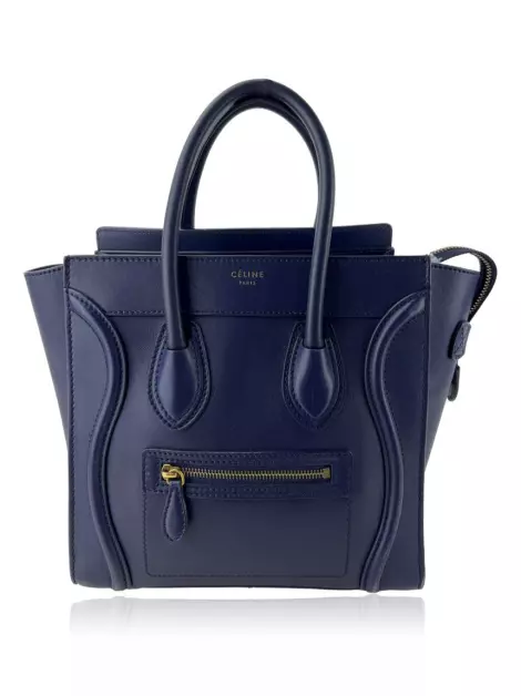 Bolsa com Alça Celine Mini Luggage Azul