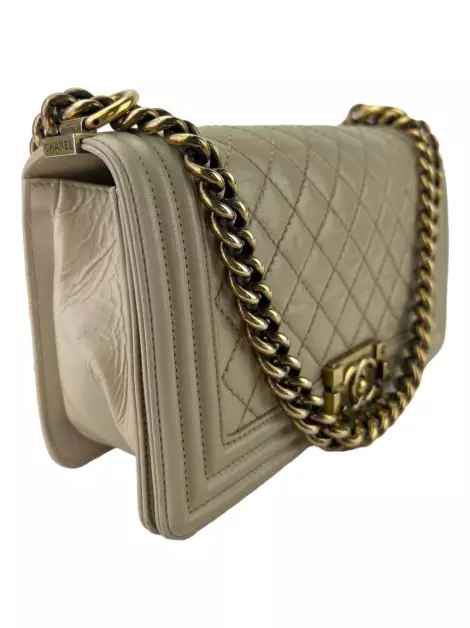 Bolsa com Alça Chanel Boy Bege
