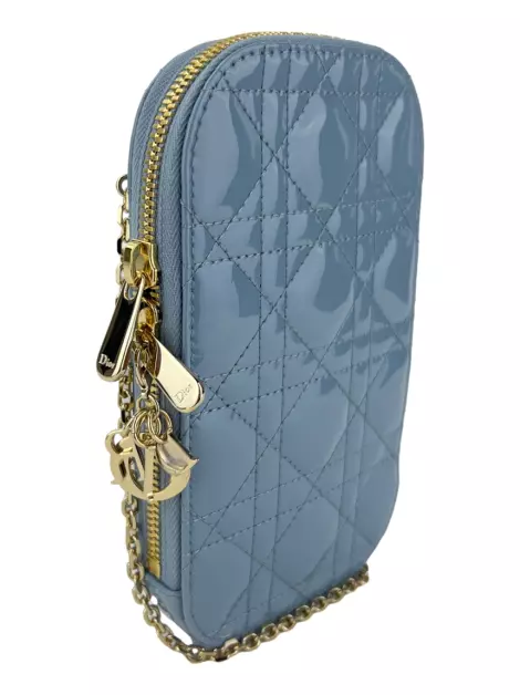 Bolsa com Alça Christian Dior Lady Dior Phone Holder on Chain W/ Card Holder