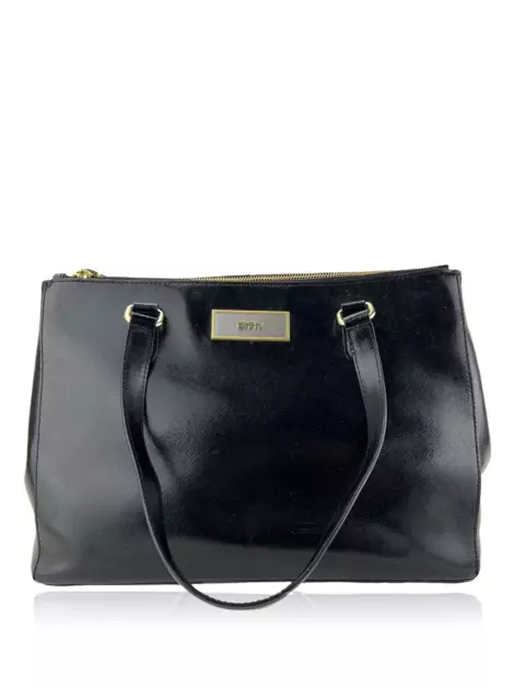 Bolsa com Alça DKNY Double Couro Preta