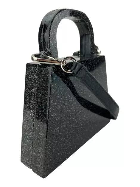 Bolsa com Alça Estilé Acrílico Glitter Preta