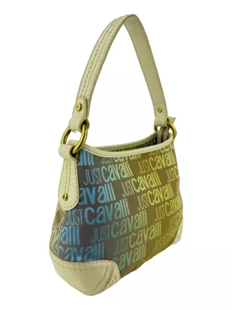 Bolsa com Alça Just Cavalli Hobo Canvas Logo
