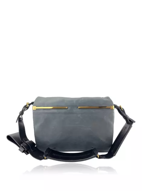 Bolsa com Alça Lanvin Flap Metal Cinza