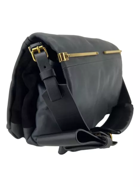 Bolsa com Alça Lanvin Flap Metal Cinza