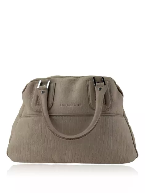 Bolsa Tote Longchamp Couro Cinza