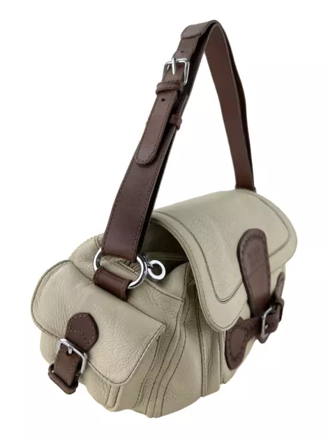 Bolsa com Alça Mara Mac Couro Off White