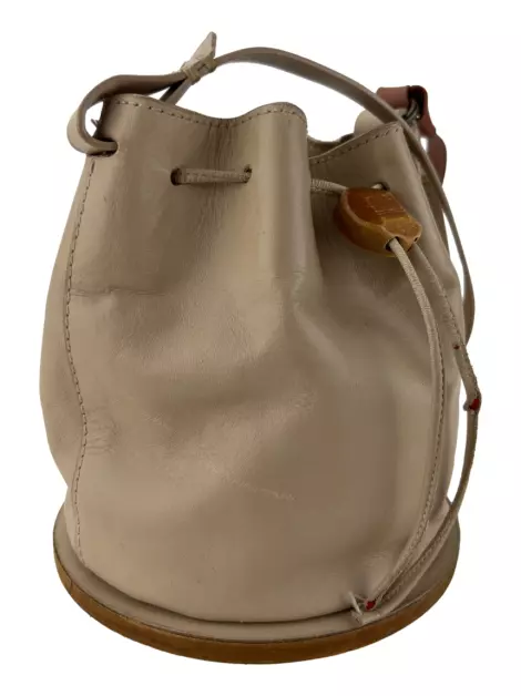 Bolsa com Alça Schutz By Zanini de Zanine Bucket Couro Bege