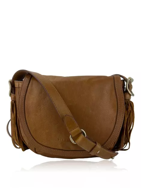 Bolsa com Alça See By Chloé Fringe Couro Marrom