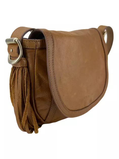 Bolsa com Alça See By Chloé Fringe Couro Marrom