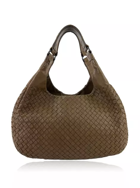 Bolsa Hobo Bottega Veneta Campana Intrecciato Marrom