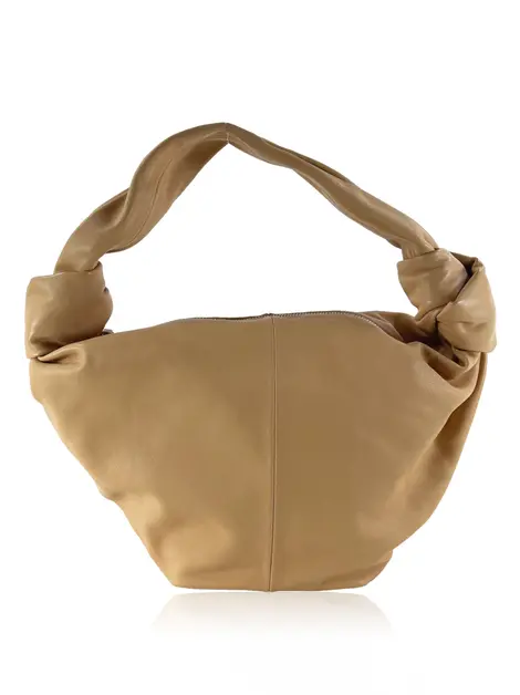 Bolsa Hobo Bottega Veneta Knot Double Teen Bege