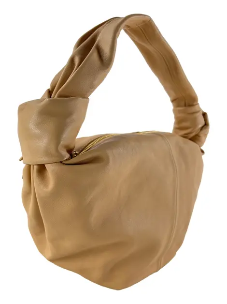 Bolsa Hobo Bottega Veneta Knot Double Teen Bege