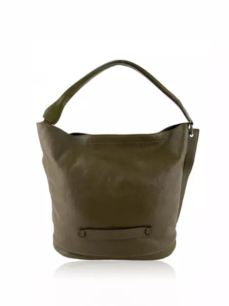 Bolsa Hobo Longchamp 3D Couro Verde