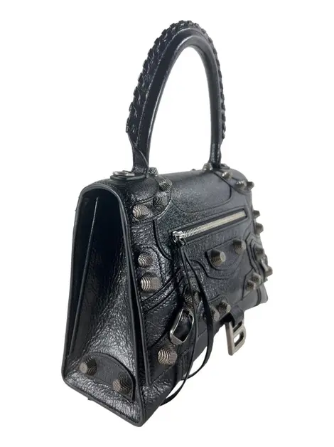 Bolsa Tiracolo Balenciaga Hourglass Le Cagole Top Handle Arena Lambskin Preta