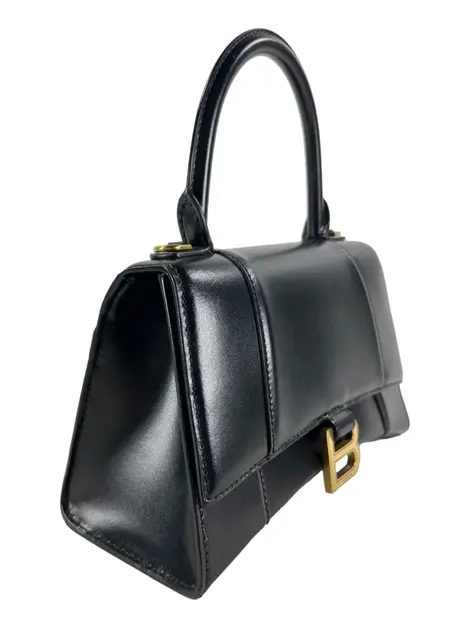 Bolsa Tiracolo Balenciaga Hourglass Shiny Box Preto