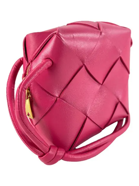 Bolsa Tiracolo Bottega Veneta Cassette Camera Bag Mini Maxi Intrecciato Rosa