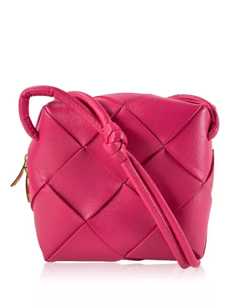 Bolsa Tiracolo Bottega Veneta Cassette Camera Bag Mini Maxi Intrecciato Rosa