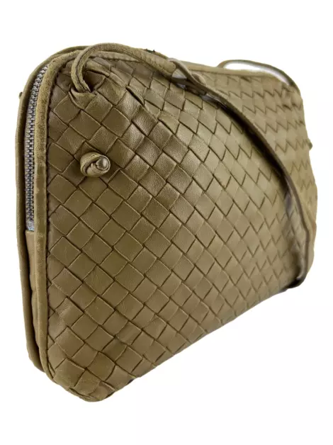 Bolsa Tiracolo Bottega Veneta Nodini Intrecciato Marrom