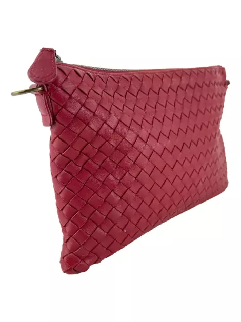 Bolsa Tiracolo Bottega Veneta Wallet on Chain Intrecciato Nappa Vermelho