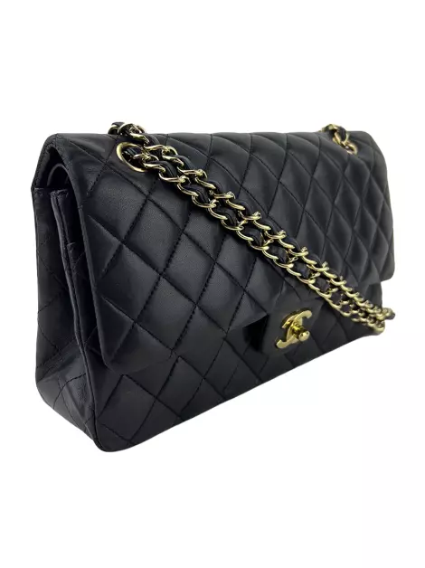 Bolsa Tiracolo Chanel Double Flap Quilted Preto