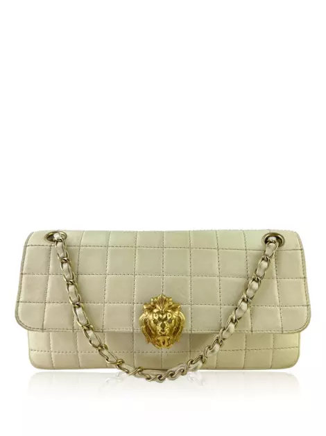 Bolsa Tiracolo Chanel East West Lion Off White Vintage