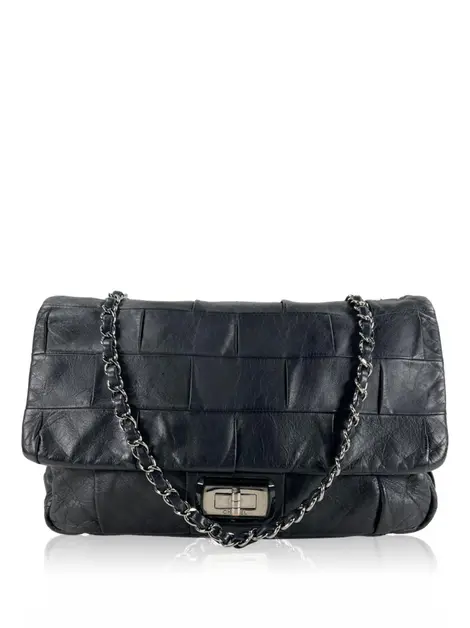 Bolsa Tiracolo Chanel Single Flap Igloo Preta