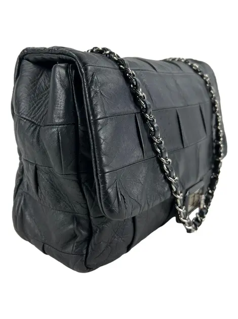 Bolsa Tiracolo Chanel Single Flap Igloo Preta