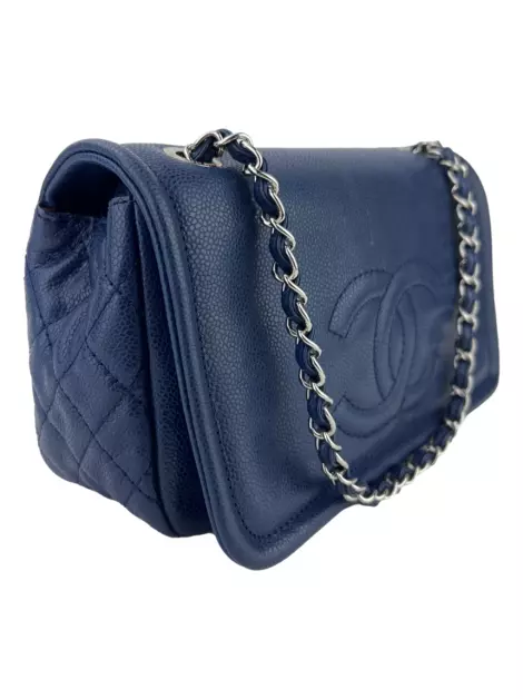 Bolsa Tiracolo Chanel Timeless CC Azul