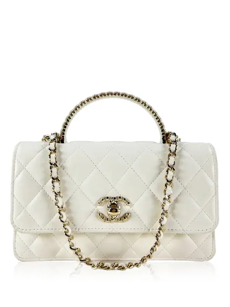 Bolsa Tiracolo Chanel With Chain Branca