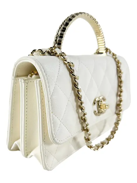 Bolsa Tiracolo Chanel With Chain Branca