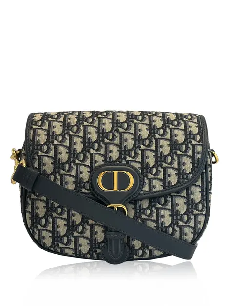 Bolsa Tiracolo Christian Dior Bobby Oblique Canvas Azul