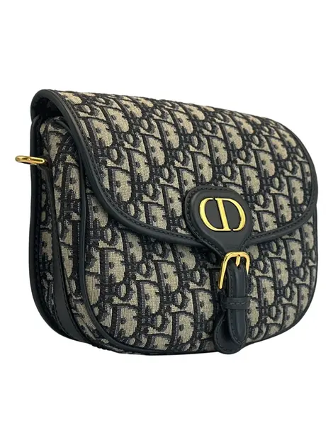 Bolsa Tiracolo Christian Dior Bobby Oblique Canvas Azul