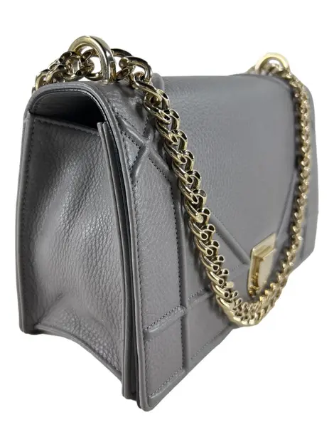 Bolsa Tiracolo Christian Dior Diorama Couro Cinza