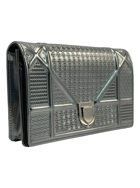 Bolsa Tiracolo Christian Dior Diorama WOC Prata