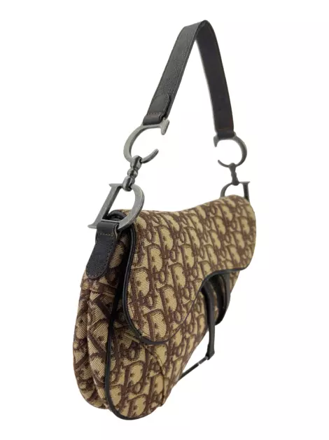 Bolsa Tiracolo Christian Dior Saddle Monogram Marrom