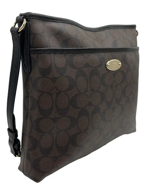 Bolsa Tiracolo Coach Signature File Preto