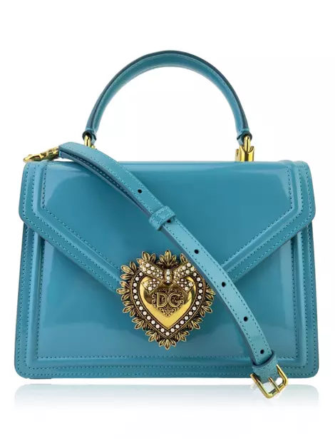 Bolsa Tiracolo Dolce & Gabbana Devotion Verniz Azul