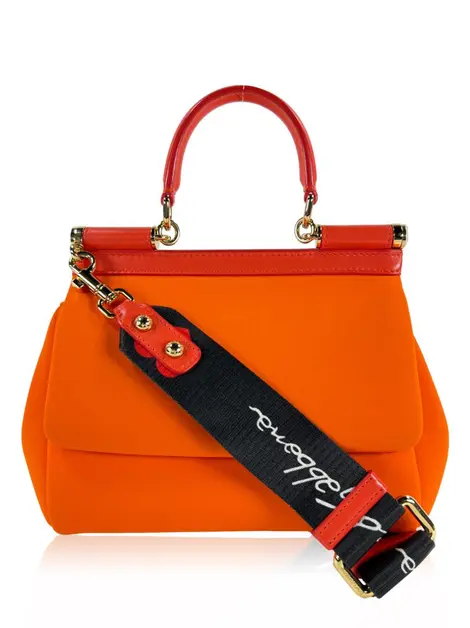 Bolsa Tiracolo Dolce & Gabbana Mini Sicily Nylon Laranja