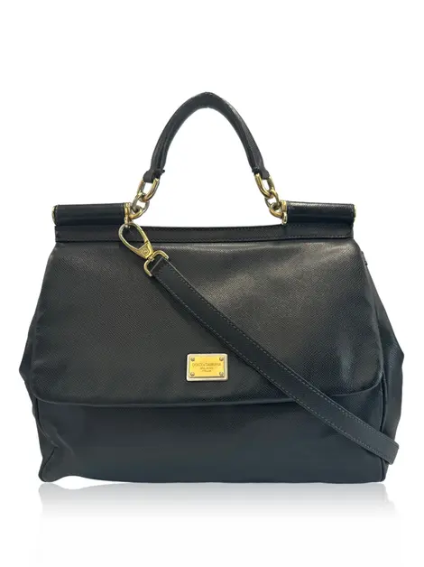 Bolsa Tiracolo Dolce & Gabbana Sicily Soft Preto