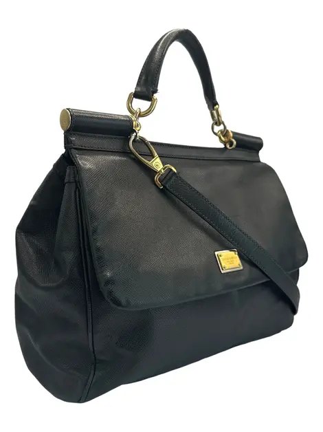 Bolsa Tiracolo Dolce & Gabbana Sicily Soft Preto