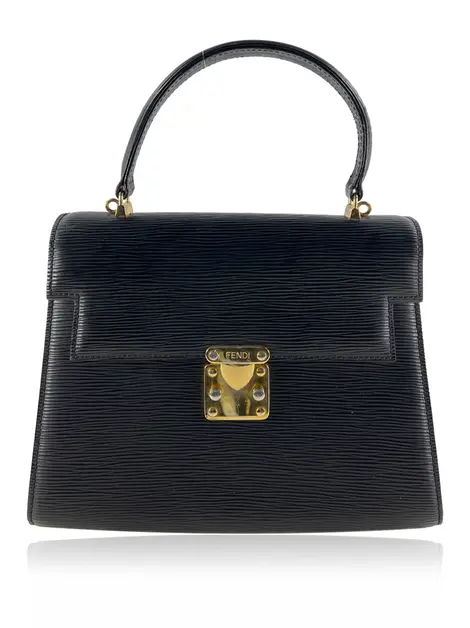 Bolsa Tiracolo Fendi Epi Preta