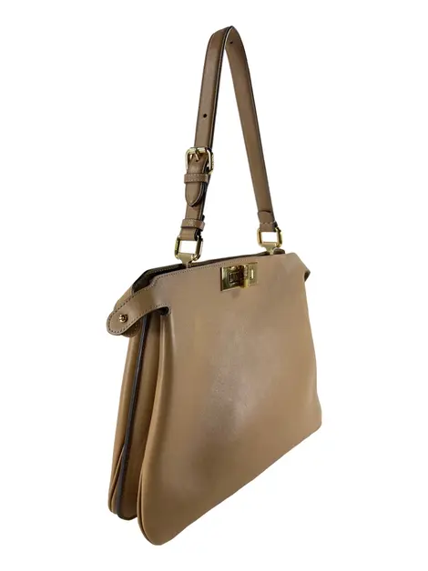 Bolsa Tiracolo Fendi Peekaboo Soft Bege