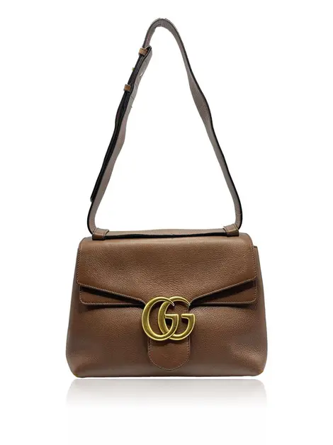 Bolsa Tiracolo Gucci Marmont Couro Marrom
