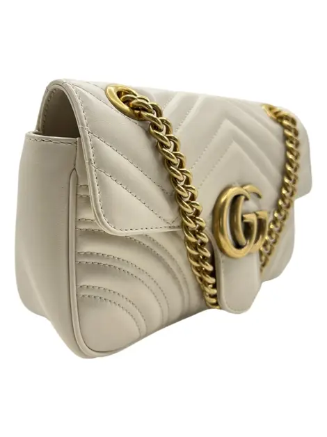 Bolsa Tiracolo Gucci Marmont Mini Branca