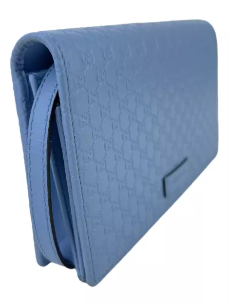 Bolsa Tiracolo Gucci Wallet on Chain Microguccissima Azul