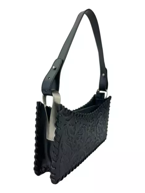 Bolsa Tiracolo Kenzo Texturizada Preta Vintage