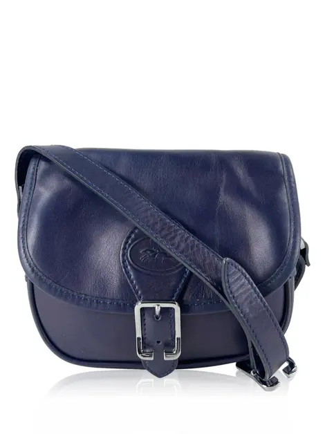 Bolsa Tiracolo Longchamp Couro Azul Marinho