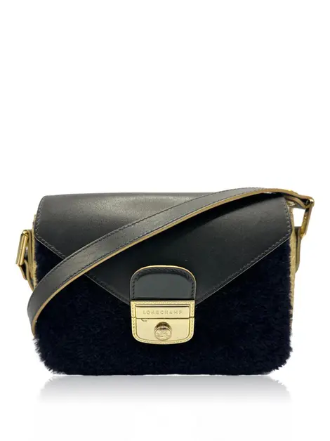 Bolsa Tiracolo Longchamp Couro Tecido Tricolor
