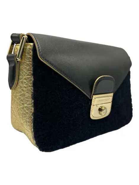 Bolsa Tiracolo Longchamp Couro Tecido Tricolor