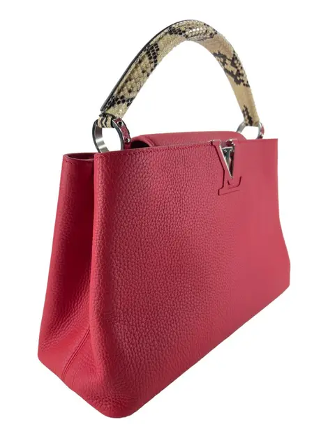 Bolsa Tiracolo Louis Vuitton Capucines Taurillon Snakeskin MM Rubi